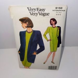 Very Easy Very Vogue Sewing Pattern 8159 Misses Jacket & Dress Sz. 8,10,12 UNCUT